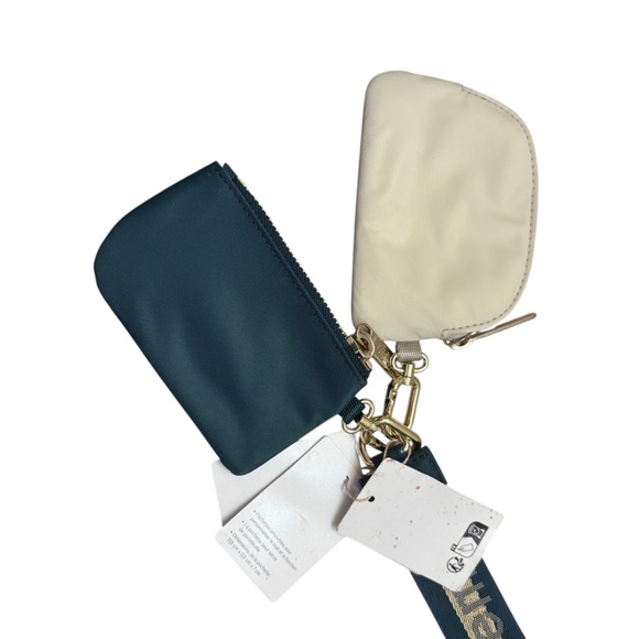 Lululemon Dual Pouch Wristlet new nwt in Warp Teal/Gold/Bone - Picture 5 of 8